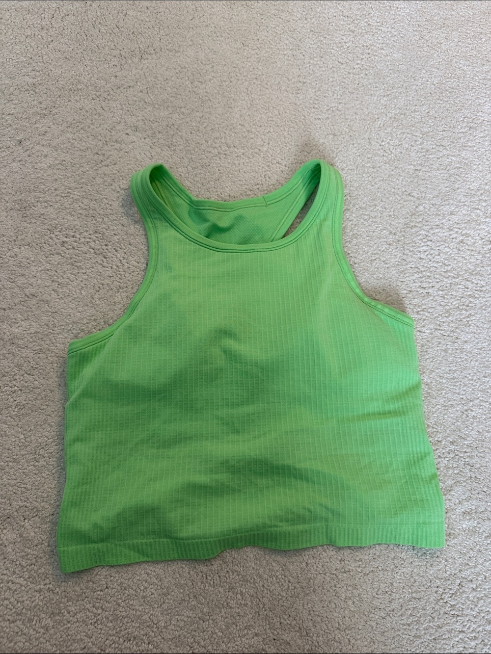 lululemon athletica Bright Green Ribbed Tank Top